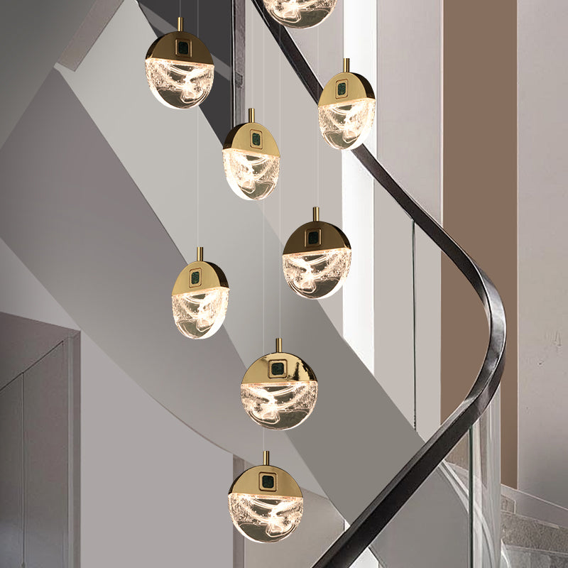 Luxury Stair Crystal LED Ceiling Chandelier