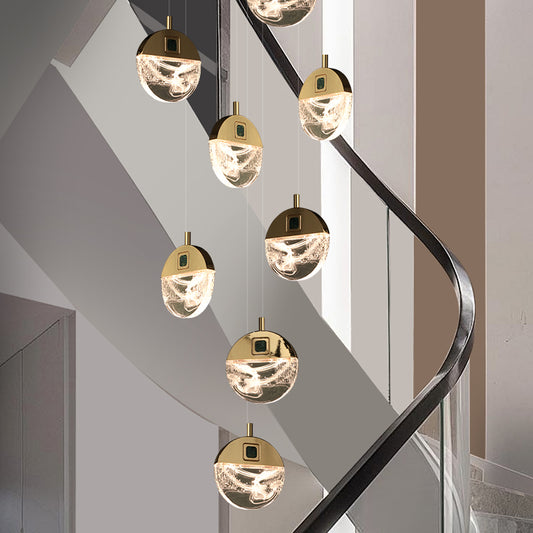 Luxury Stair Crystal LED Ceiling Chandelier