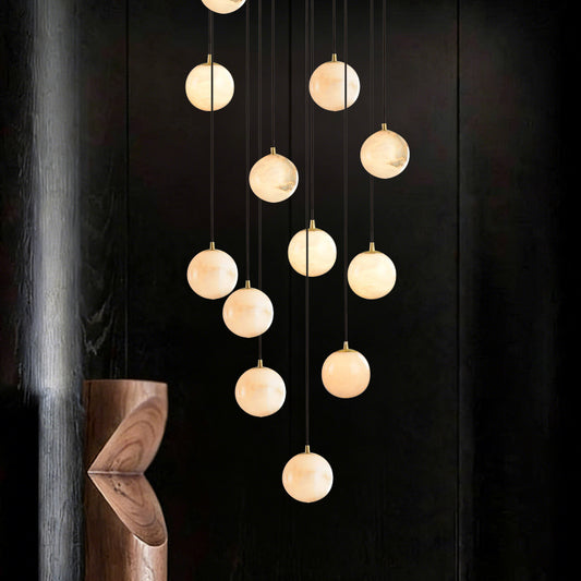 Luxury Marble High Minimalist Long Chandelier