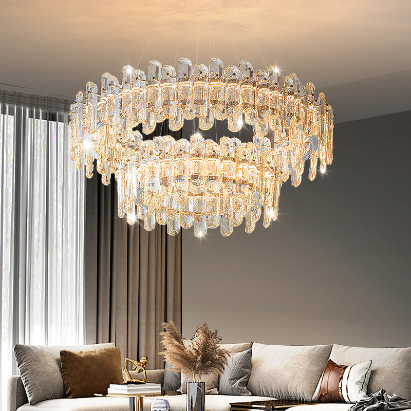 Luxury LED Ring Living Room Hanging Lamp