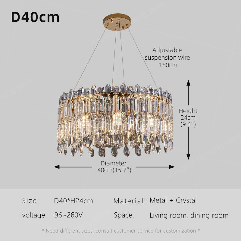 Luxury Villa Living Room Crystal High-end Hanging Chandelier