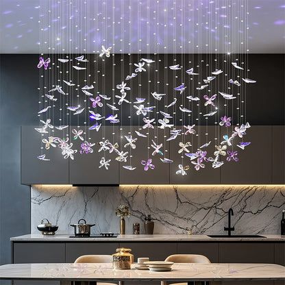 Chandelier Over the Dining Table Kitchen Island Pendant Light Dining Room Butterfly Design Chandelier Crystal Hanging Lamp