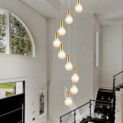 Modern Luxury Long Glass Stairs Chandelier