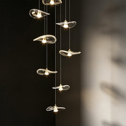 Staircase Duplex Loft Pendant Light Rotating Staircase Light Glass Pendants Lighting Modern Ceiling Chandelier