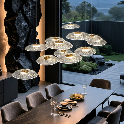 Luxury Chandelier Ripple Water Glass Pendant Lamp Living Room Dining Room Dining Table Kitchen Island Bar Art Hanging Lights