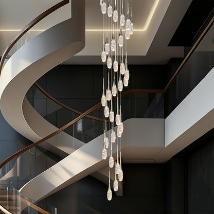 Modern Staircase Pendant Light Luxury Villa Attic Restaurant Suspended Ceiling Ceiling Light Designer Crystal Pendant Light