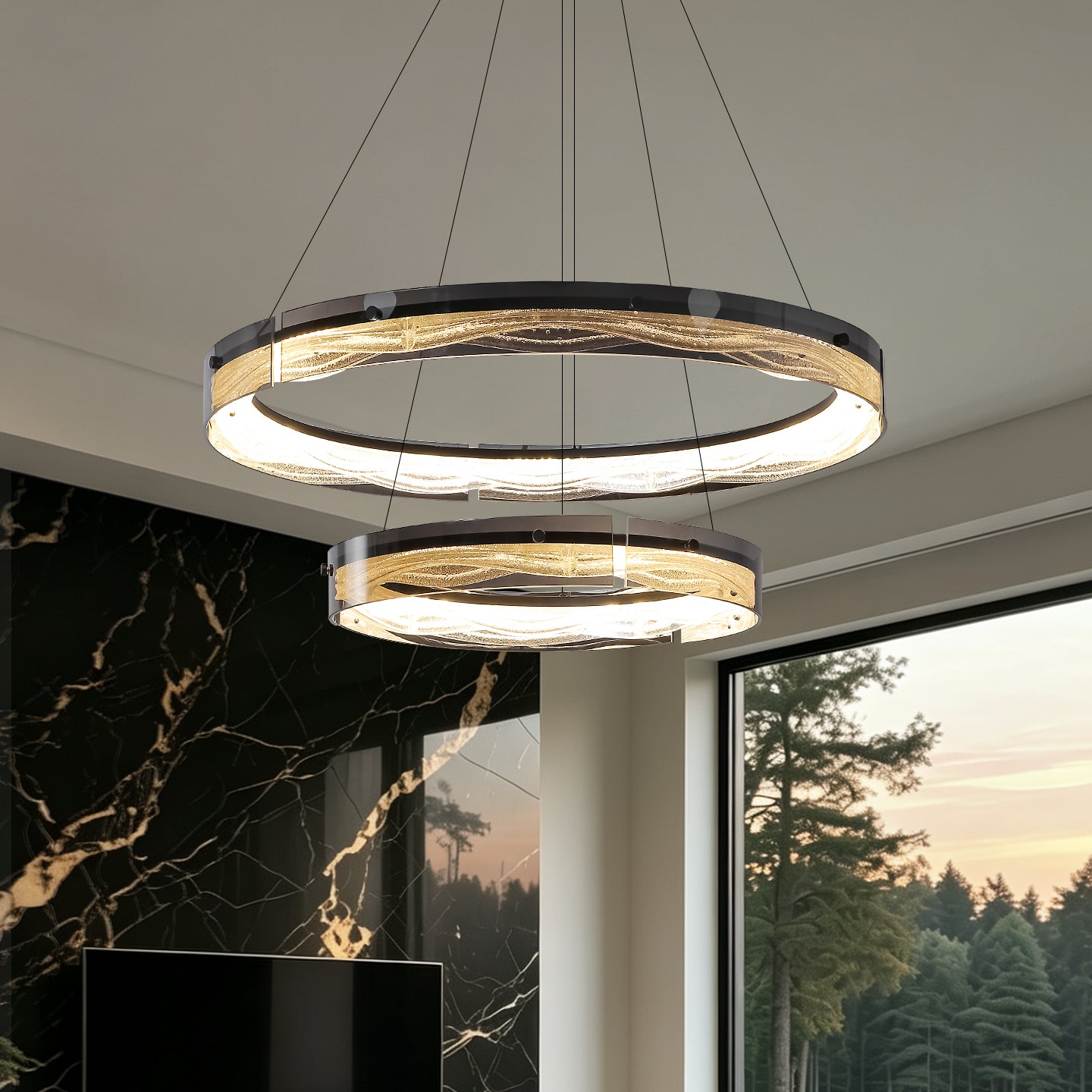 Luxury Simple Circular Glass Chandelier