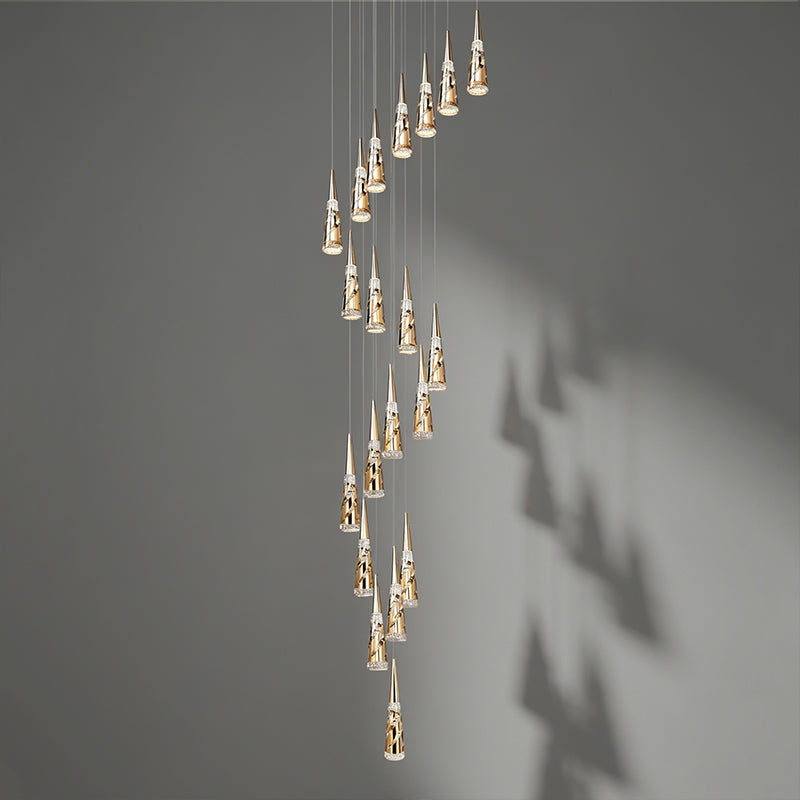 Modern Crystal Chandelier Loft Pendant Light Chandelier for Stairs Designer Pendant Lamp Suspension Ceiling Light
