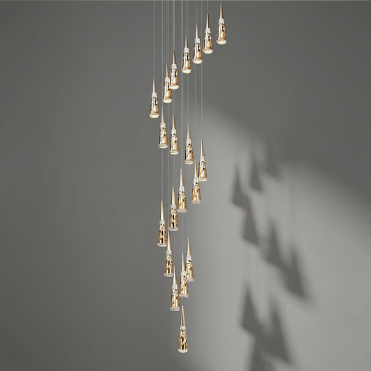 Modern Crystal Chandelier Loft Pendant Light Chandelier for Stairs Designer Pendant Lamp Suspension Ceiling Light