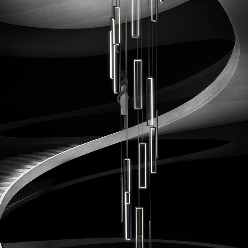 Luxury LED Staircase Attic Villa Stair Chandelier