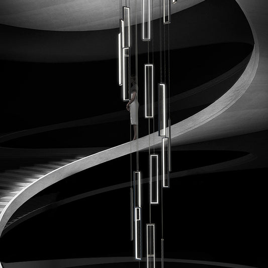 Luxury LED Staircase Attic Villa Stair Chandelier