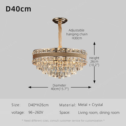 Modern Luxury Gold Iron Crystal Chandelier