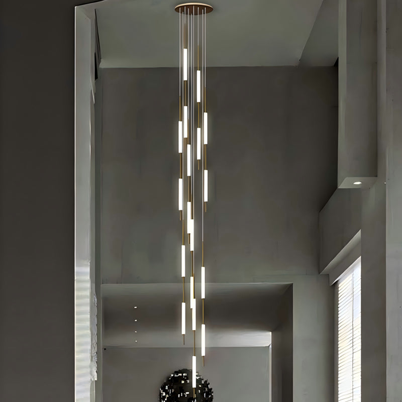 Duplex Attic Staircase Chandelier Long LED Chandelier Stair Pendant Dining Room Stair Chandeliers
