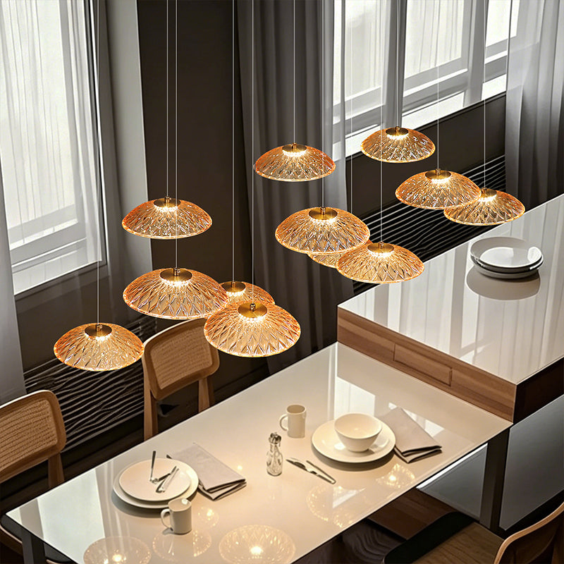 Luxury Ripple Water Glass Chandelier Living Room Kitchen High Ceiling Hanging Lights Art Dining Room Island Bar Pendant Lamp