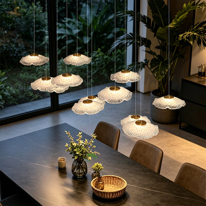 Modern Luxury Glass Chandelier Art Dining Room Island Bar Pendant Lamp Kitchen High Ceiling Hanging Lights