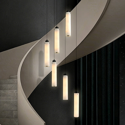 Marble Pendant Light for Stair Sitting Room Villa Staircase Chandelier Duplex Loft Chandelier High Ceiling Hanging Lights Lustre