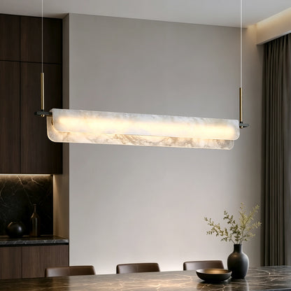 Modern Natural Marble Long Chandelier
