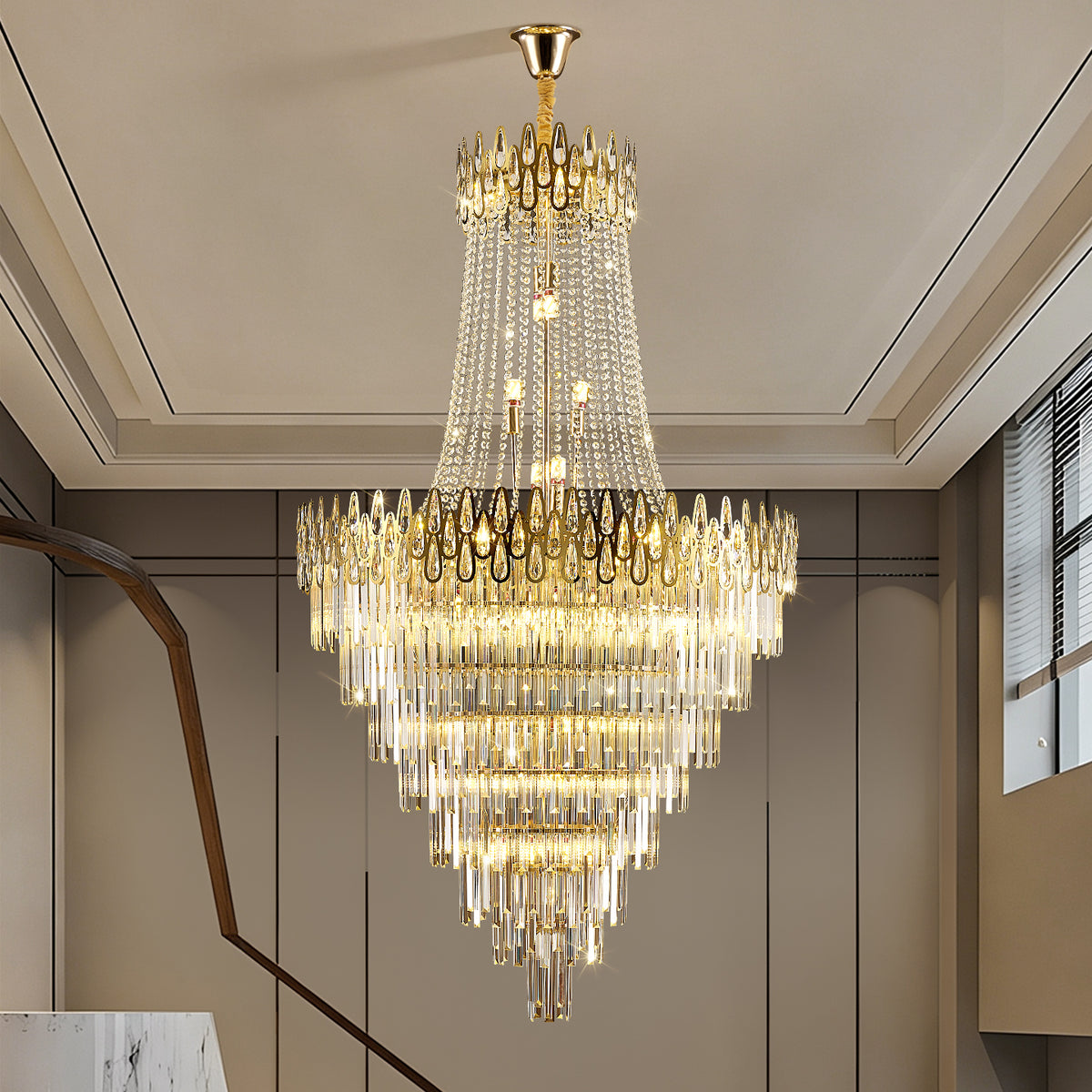 Luxury Villa Hall Duplex Loft Staircase Pendant Light