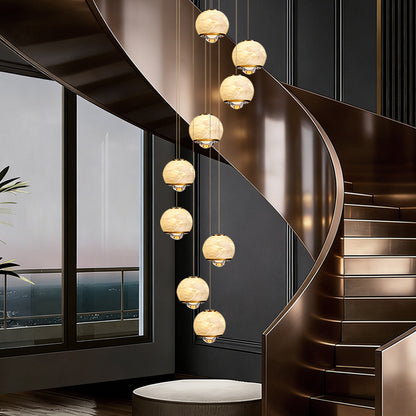 Staircase Pendant Light Lustre Minimalist Duplex Loft Marble Chandelier Villa High Ceiling Hanging Lamp Long Stair Chandelier