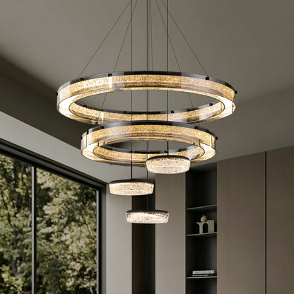 Luxury LED Ring Living Room Hanging Lamp