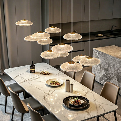 Ripple Water Glass Chandelier Dining Table Kitchen Dining Room Art Chandelier Island Bar Pendant Lamp