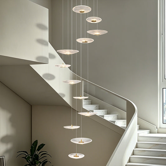 Modern Glass Stair Chandelier Villa Duplex Loft Ceiling Hanging Light