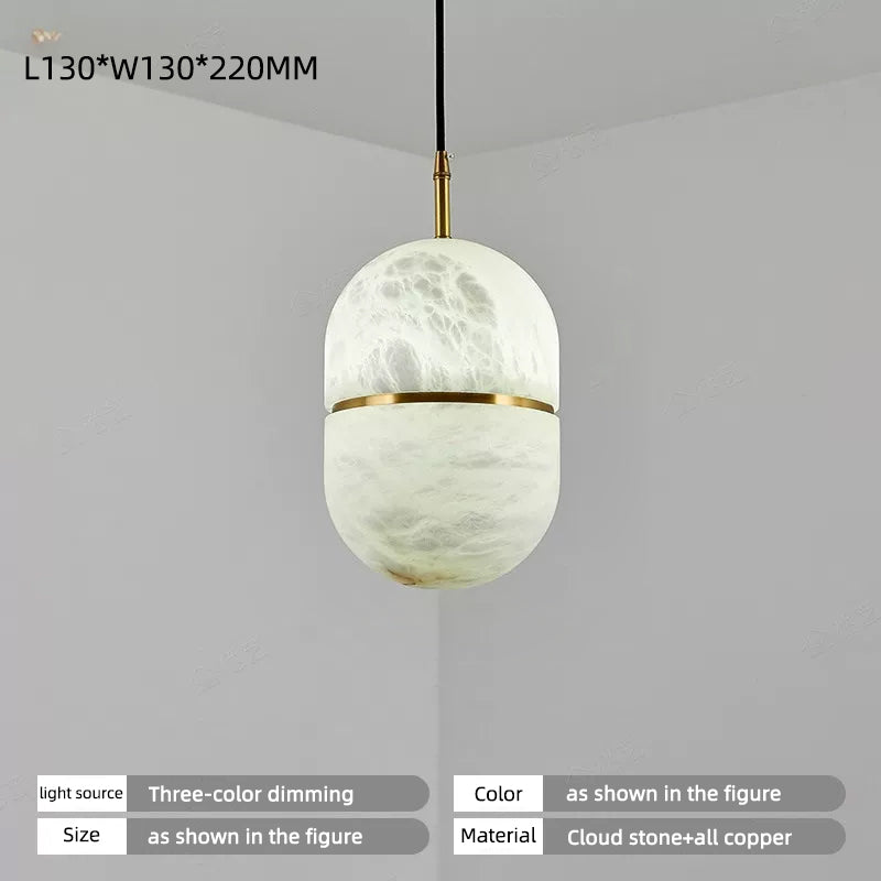 Natural Marble Stone Bedroom Bedside Chandelier