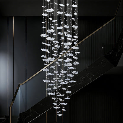 Stair Lighting Chandelier Villa Staircase High Ceiling Chandelier Glass Duplex Loft Hanging Lamp Long Pendant Light Staircase