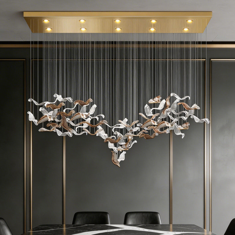 Light luxury art glass branch chandelier | Non standard customized engineering chandelier for hotel lobby/villa empty living room