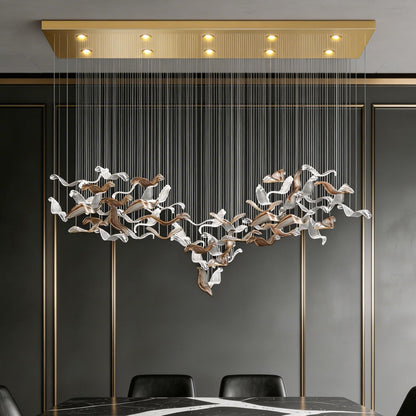 Light luxury art glass branch chandelier | Non standard customized engineering chandelier for hotel lobby/villa empty living room