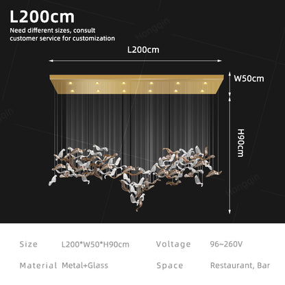 Light luxury art glass branch chandelier | Non standard customized engineering chandelier for hotel lobby/villa empty living room