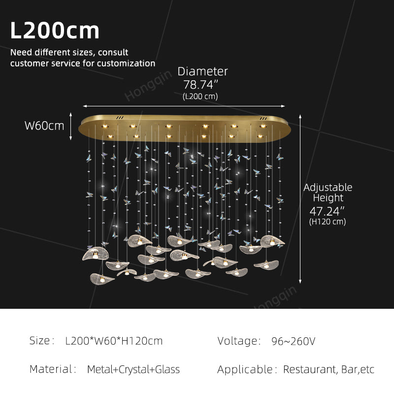 Restaurant Pendant Light Modern Luxury Dining Table bar Counter Kitchen Lotus Leaf Design Artistic Pendant Light Above