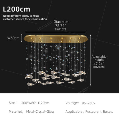 Restaurant Pendant Light Modern Luxury Dining Table bar Counter Kitchen Lotus Leaf Design Artistic Pendant Light Above