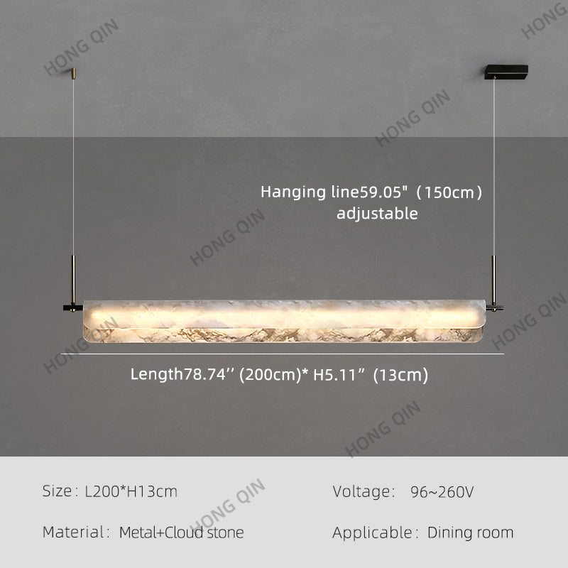 Modern Natural Marble Long Chandelier