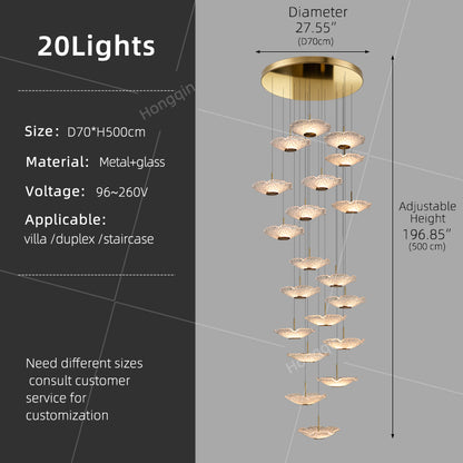 Modern luxury High Ceiling Stair Chandelier