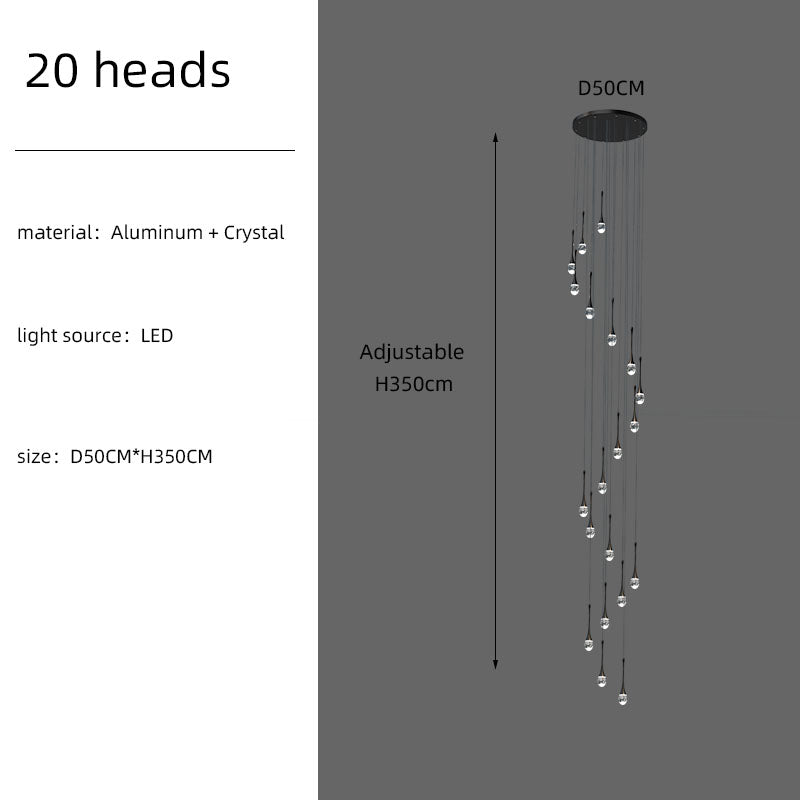Staircase Long Villa Hote Luxury LED Chandelier