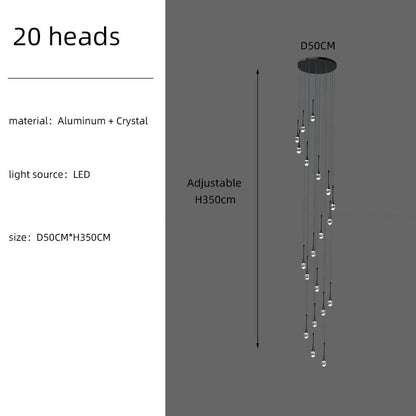 Staircase Long Villa Hote Luxury LED Chandelier