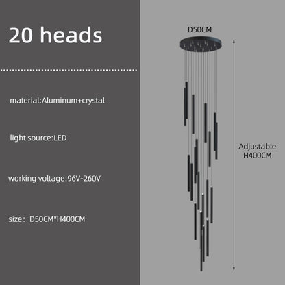 Modern LED Stair Pendant Light Villa Duplex Ceiling Hanging Lamps