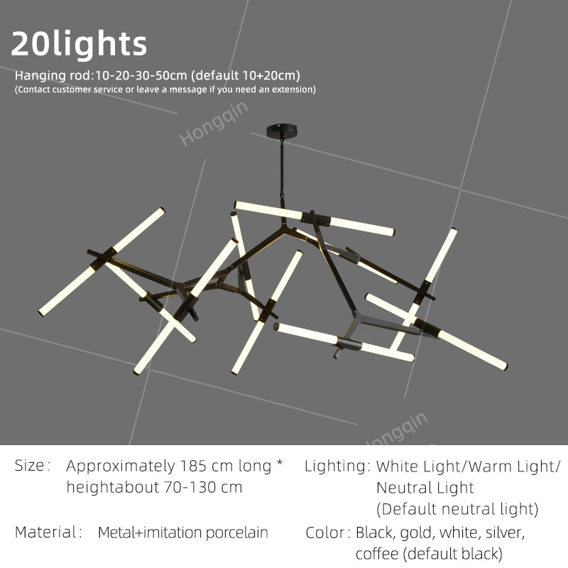 Nordic LED Tree Branch Pendant Lamp Dining Room LED Chandelier Over the Table Living Room Luxury Glass Pendant Light