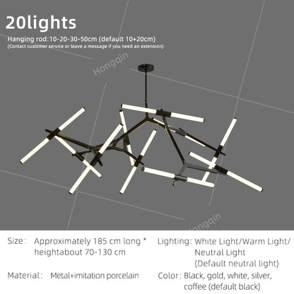 Nordic LED Tree Branch Pendant Lamp Dining Room LED Chandelier Over the Table Living Room Luxury Glass Pendant Light