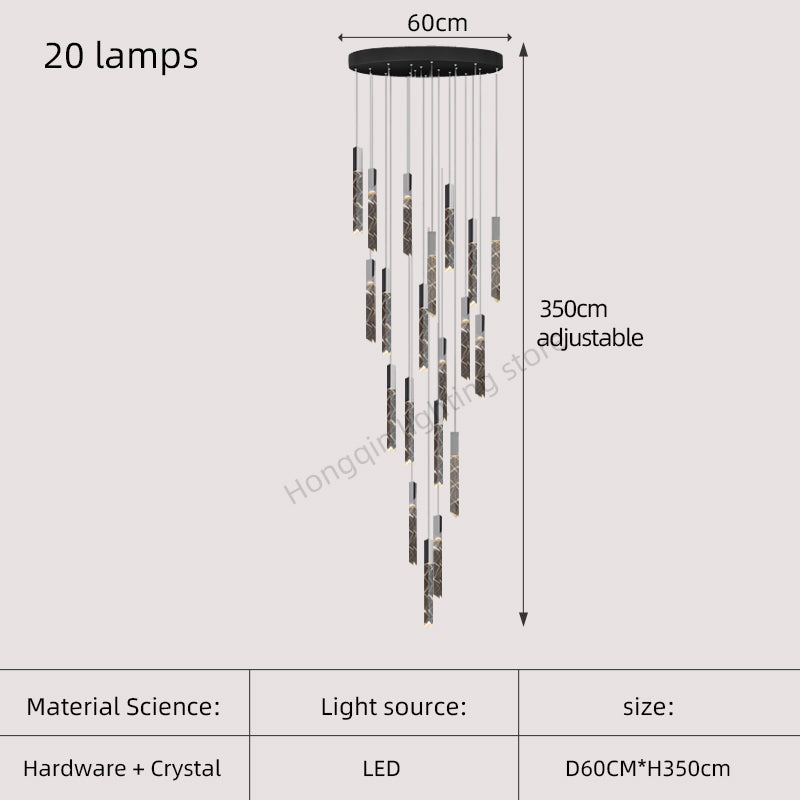 Modern Luxury Staircase LED Chandelier