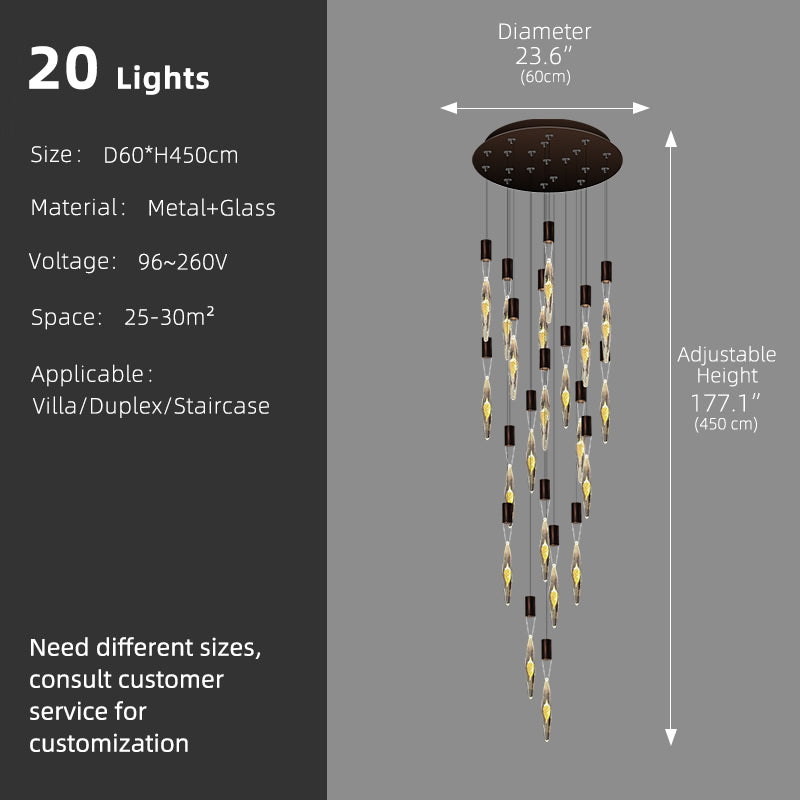 Modern Luxury Staircase LED Chandelier