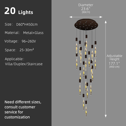 Modern Luxury Staircase LED Chandelier