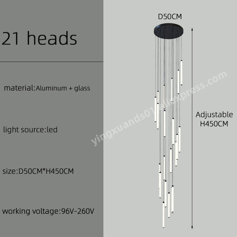 Modern Luxury Staircase LED Chandelier