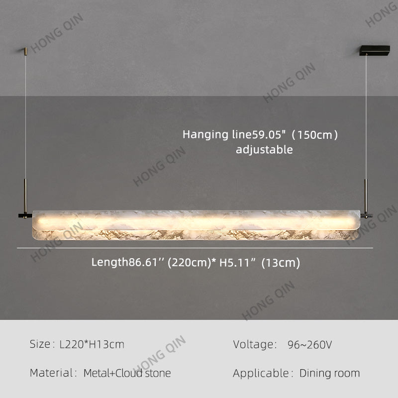 Modern Natural Marble Long Chandelier