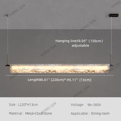 Modern Natural Marble Long Chandelier