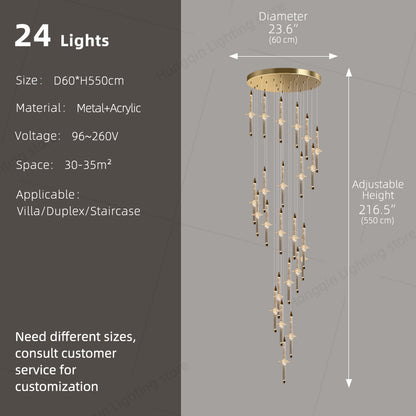 Modern High Long Staircase Chandelier
