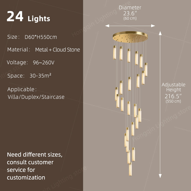 Nordic Marble Duplex Loft Long Hanging Lamp
