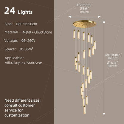 Nordic Marble Duplex Loft Long Hanging Lamp