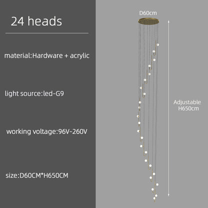 Modern Villa Staircase Long LED Pendant Lamp